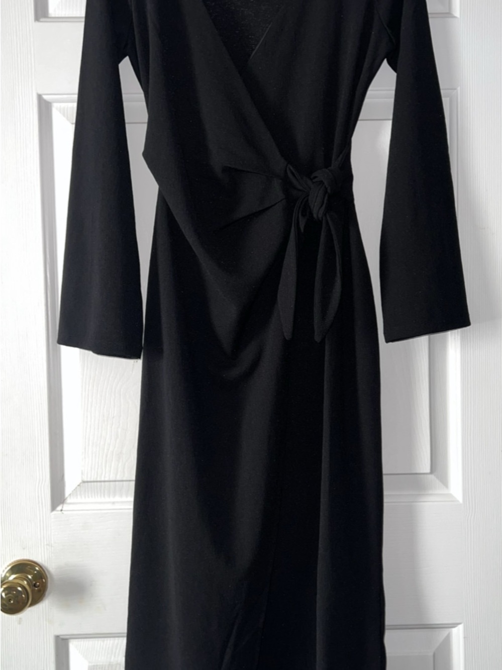 H&M Black Knit Wrap-Style Dress